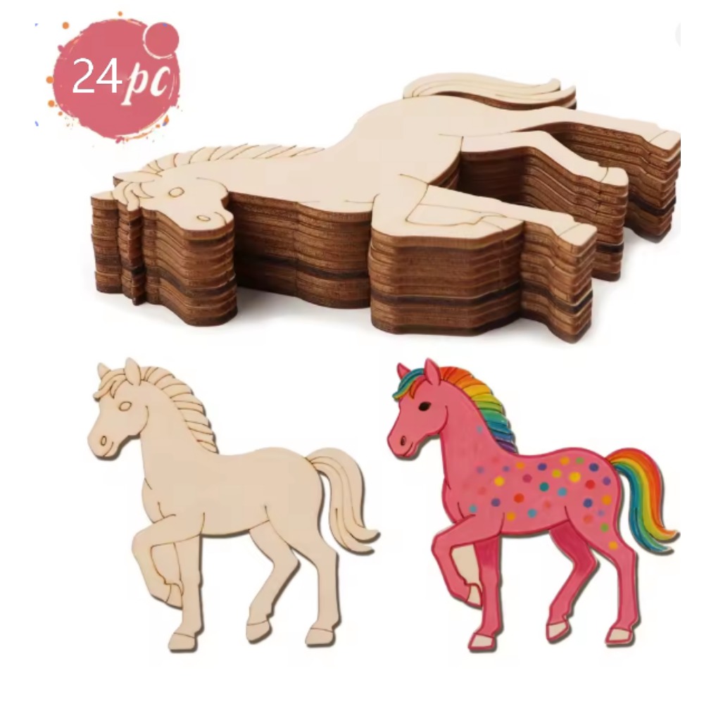 Art Craft Horse - 24 шт. неокрашенных деревянных заготовок в