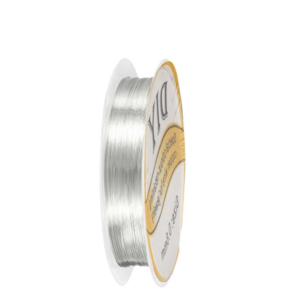 Art Craft Wire - 1 рулон серебряной медной проволоки 0,3/0,4/0,5/0,6/0,8