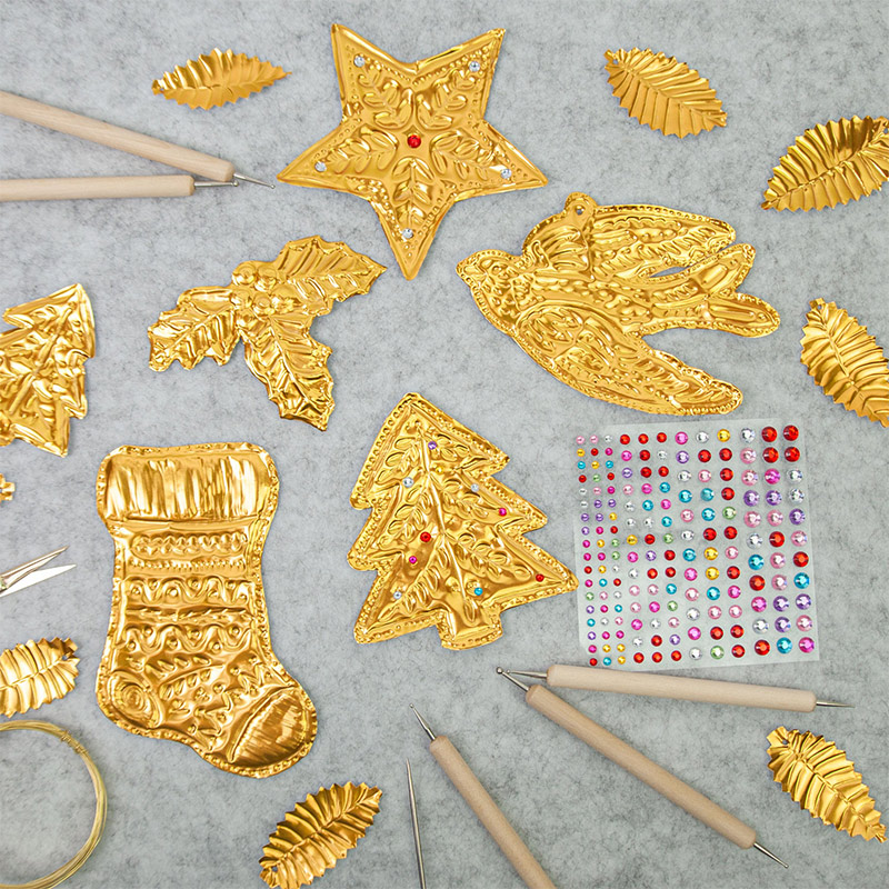 Art Craft With Paper - DIY Золотая фольга Художественное рельефное рождественские